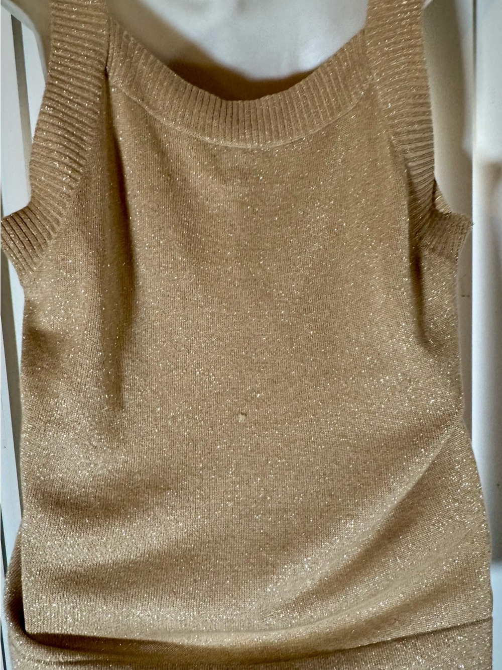 Bob Mackie Sparkling Gold Knit Scoop Neck Tank - Picture 5 of 5